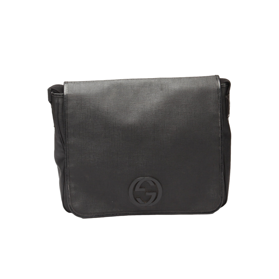 Gucci Interlocking G Flap Messenger Bag Canvas Crossbody Bag 222291 in Fair condition
