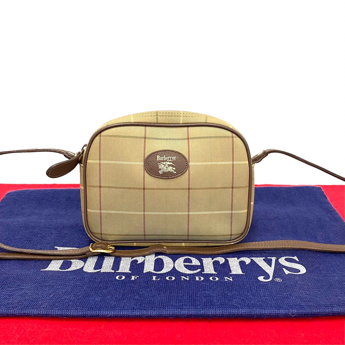 Burberry Check Canvas Crossbody Bag Canvas Crossbody Bag in Very Good Condition