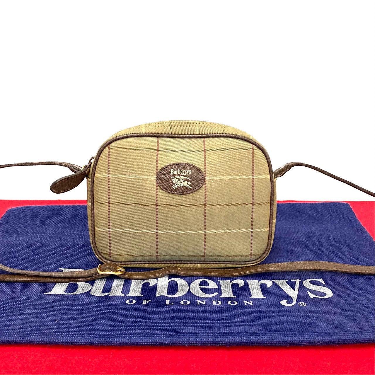 Burberry Check Canvas Crossbody Bag Canvas Crossbody Bag in Good condition