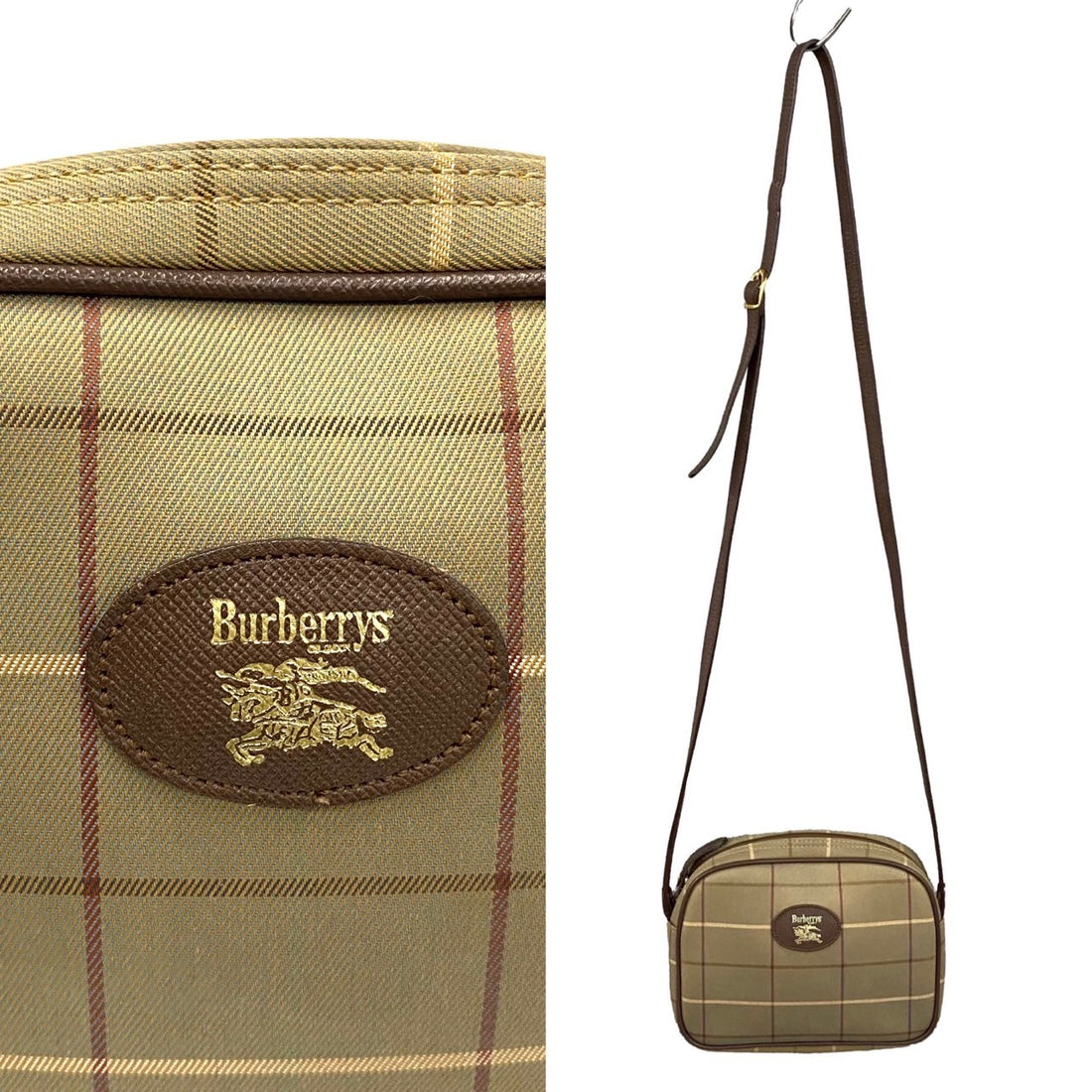 Burberry Check Canvas Crossbody Bag Canvas Crossbody Bag in Very Good Condition