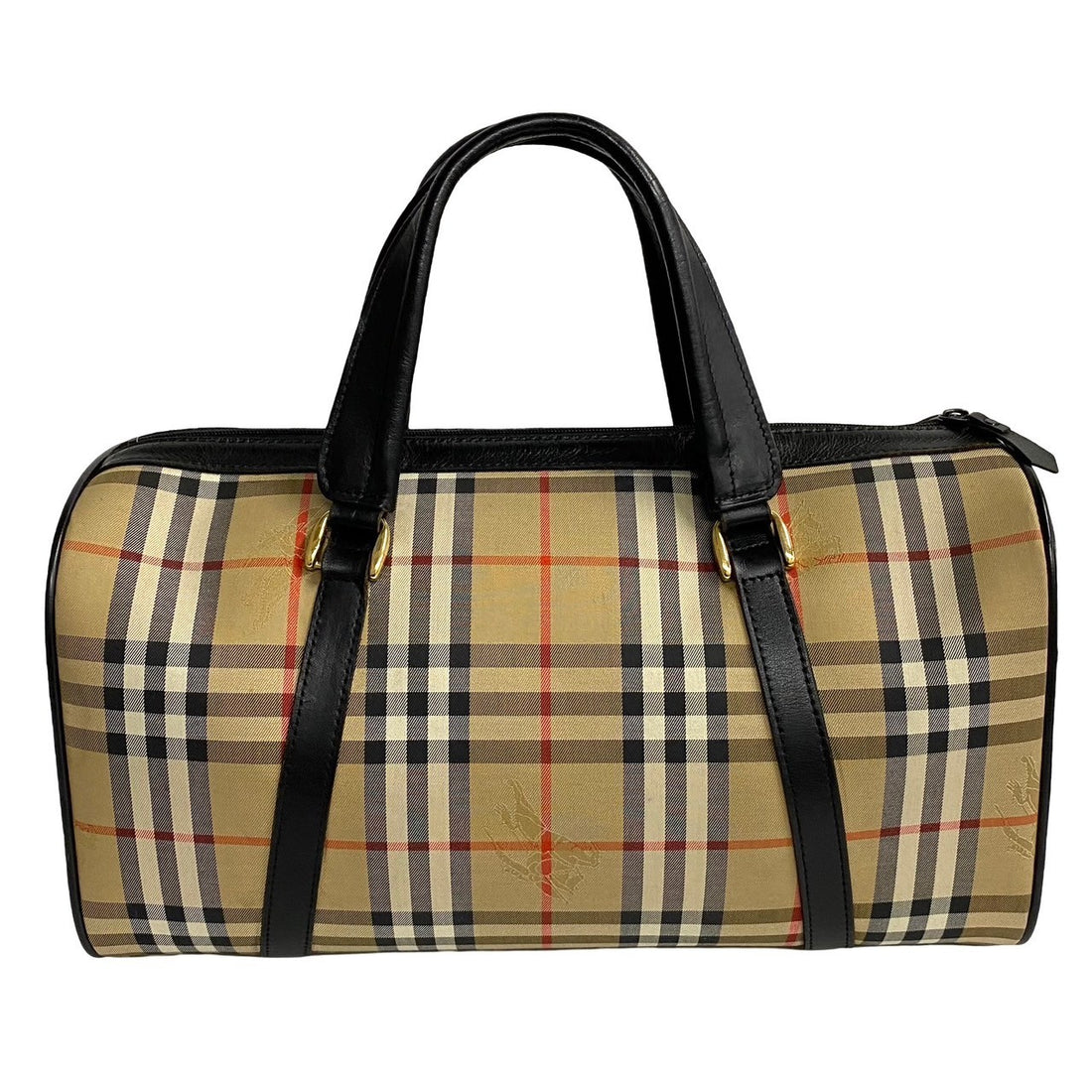 Burberry Haymarket Check Canvas Boston Bag Canvas Travel Bag in Very Good Condition