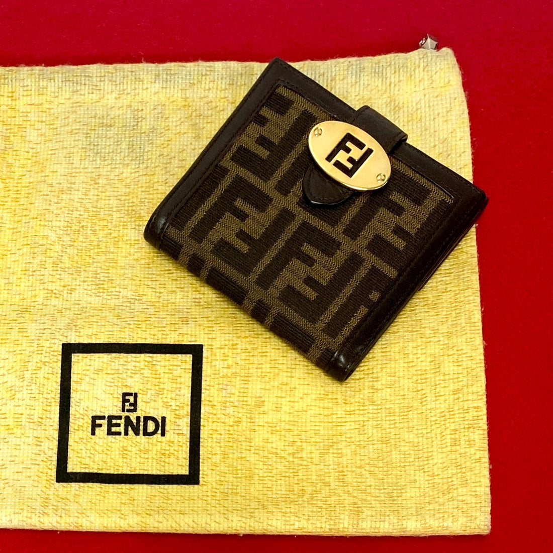 Fendi Zucca Canvas Bifold Wallet  Canvas Short Wallet in Great Condition