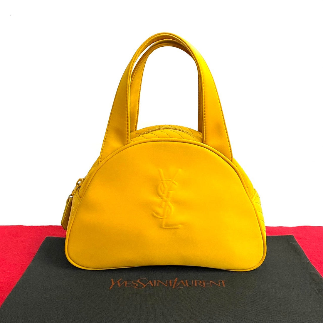 Yves Saint Laurent Nylon Mini Boston Bag Canvas Handbag in Very Good Condition