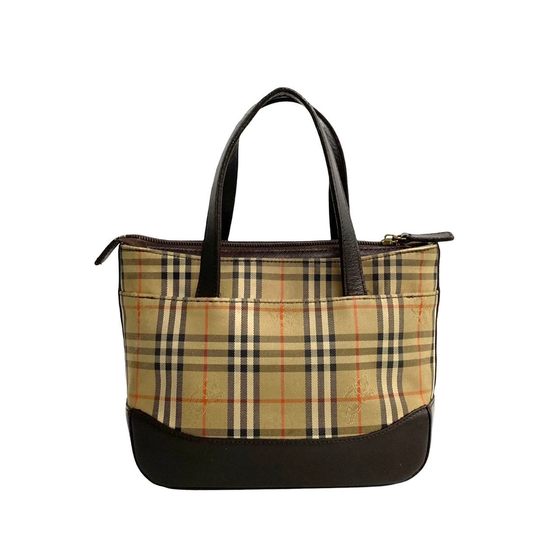 Burberry Haymarket Check Handbag Canvas Handbag in Very Good Condition