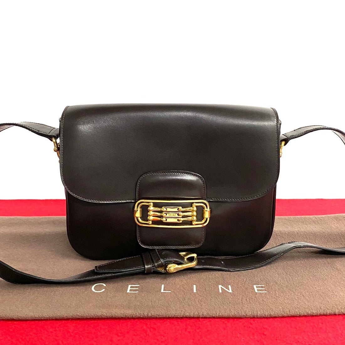 Celine Leather Shoulder Bag Leather Shoulder Bag