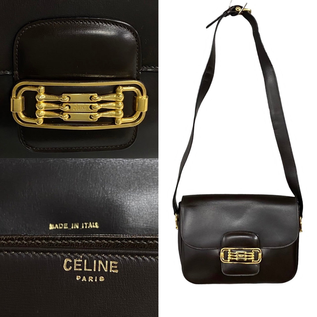 Celine Leather Shoulder Bag Leather Shoulder Bag