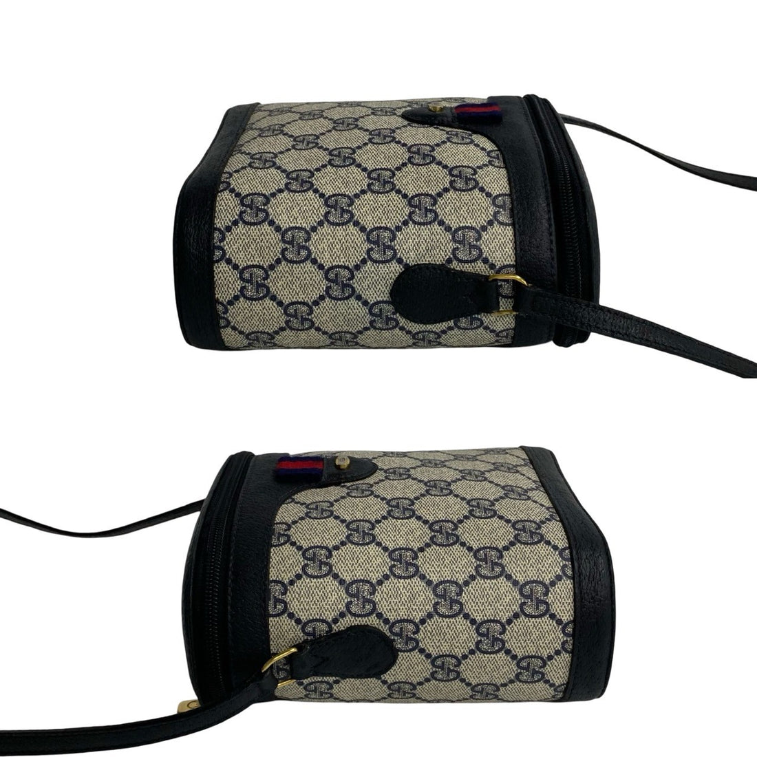 Gucci GG Canvas Web Vanity Bag  Leather Crossbody Bag in Very Good Condition