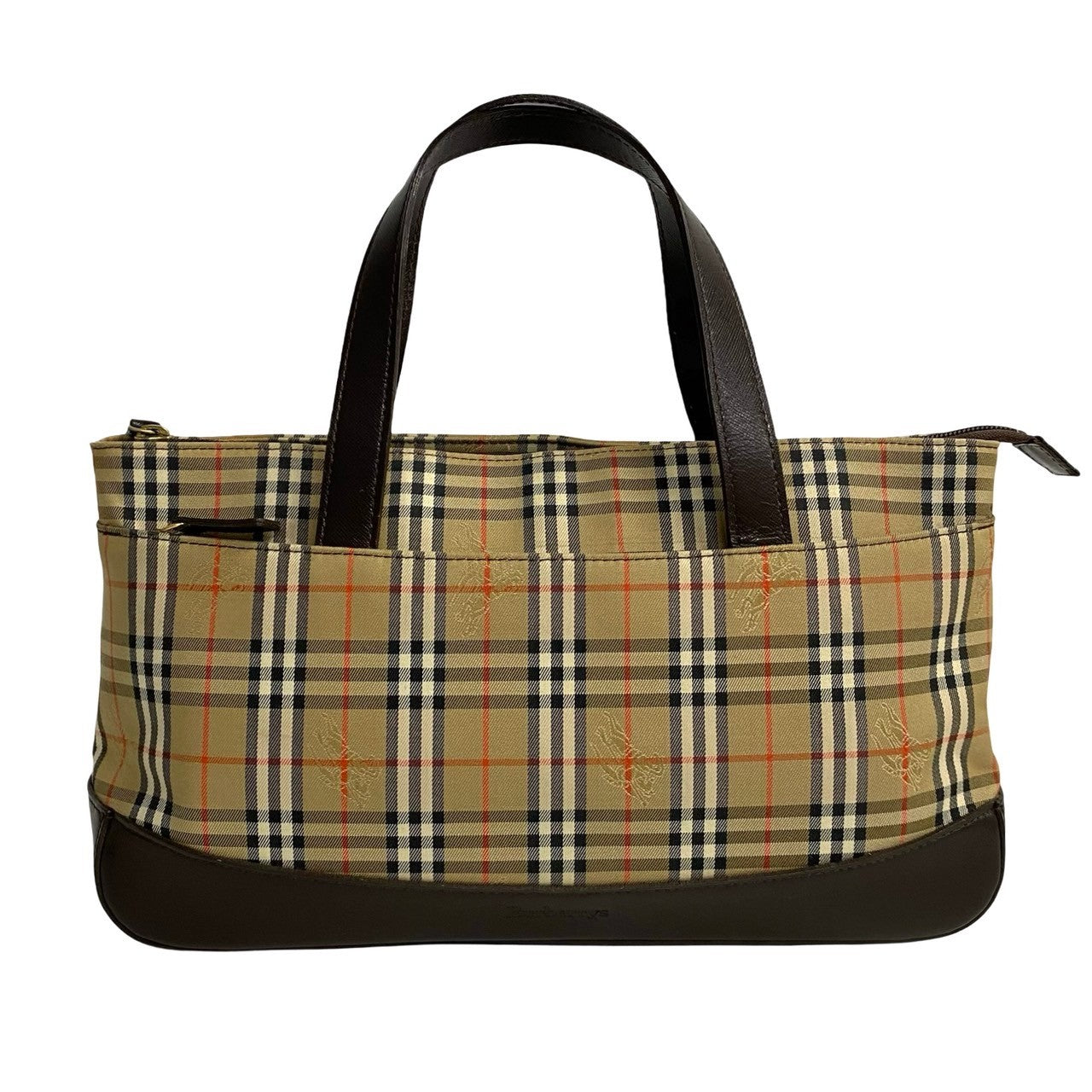 Burberry Haymarket Check Canvas & Leather Handbag Canvas Handbag in Excellent condition