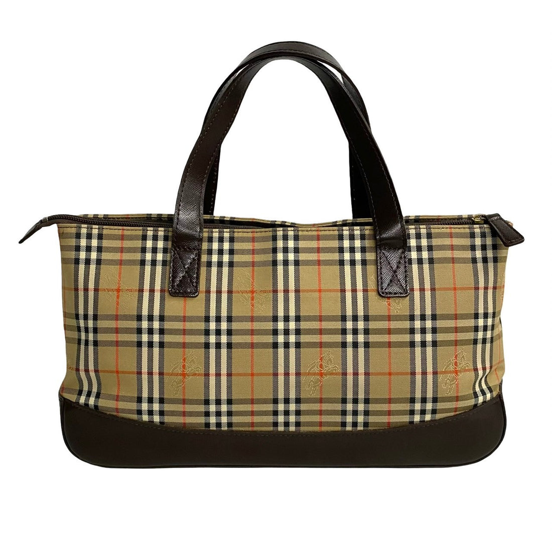 Burberry Haymarket Check Canvas & Leather Handbag Canvas Handbag