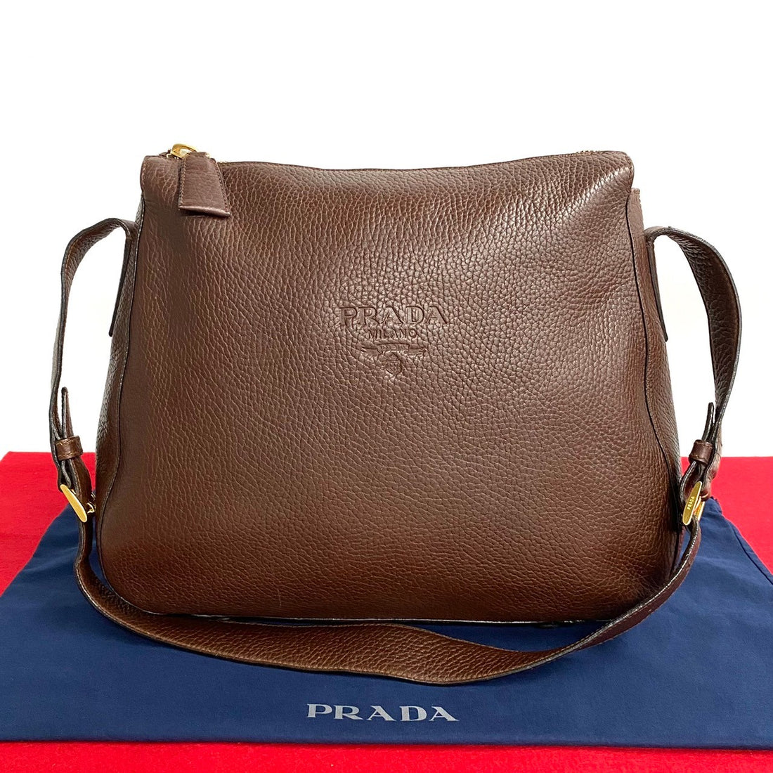 Prada Leather Shoulder Bag Leather Shoulder Bag in Very Good Condition