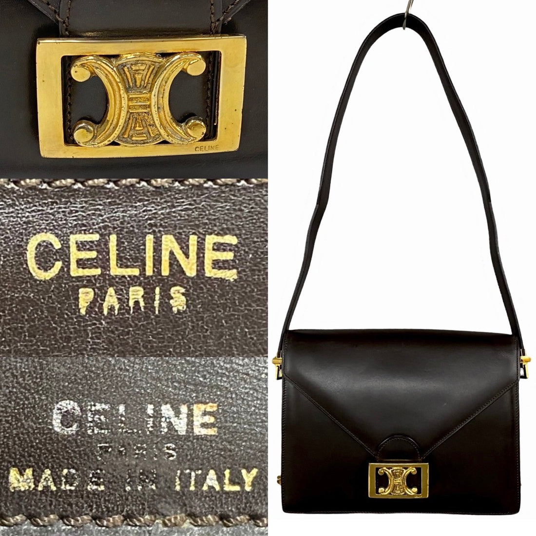 Celine Leather Shoulder Bag Leather Shoulder Bag