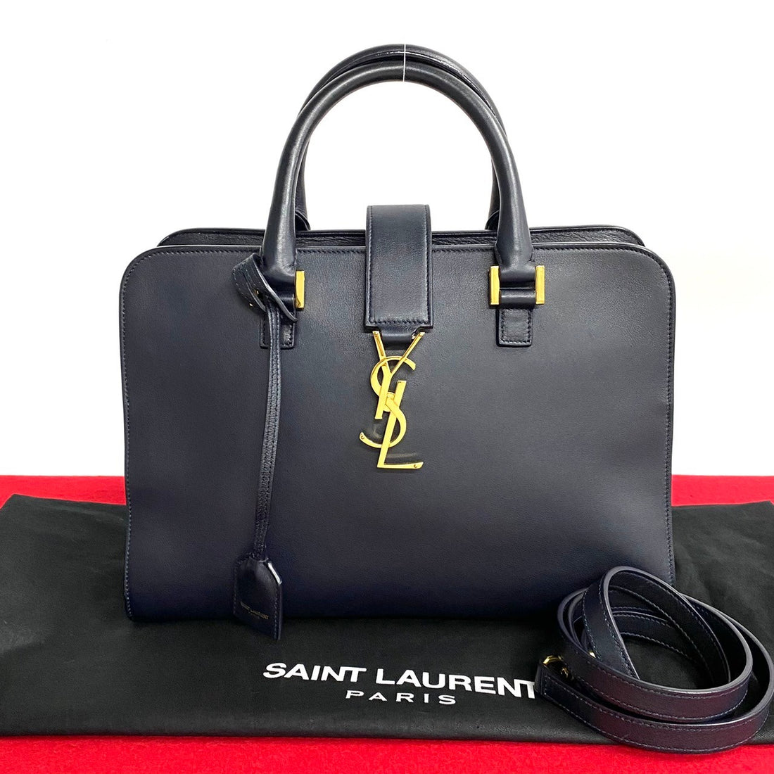 Yves Saint Laurent Leather Monogram Baby Cabas Leather Handbag