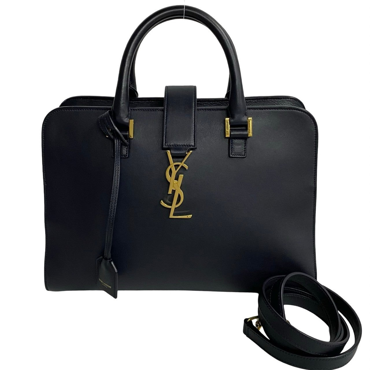 Yves Saint Laurent Leather Monogram Baby Cabas Leather Handbag