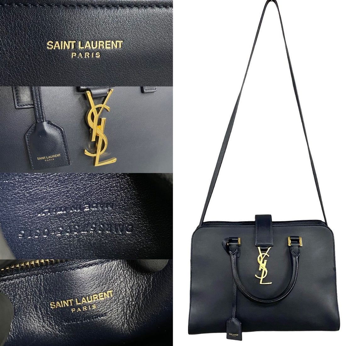 Yves Saint Laurent Leather Monogram Baby Cabas Leather Handbag