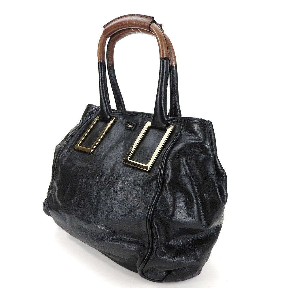 Chloe Etel Leather Black Tote Bag