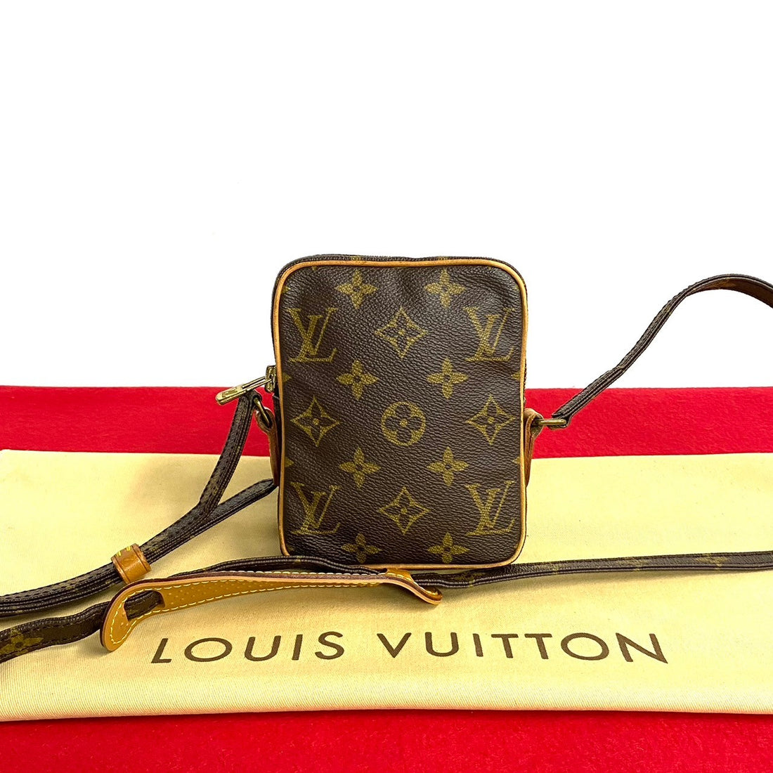 Louis Vuitton Mini Danube Canvas Crossbody Bag M45268 in Very Good Condition