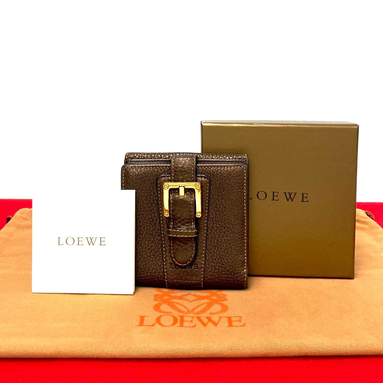 Loewe Leather Bifold Wallet Leather Short Wallet in Excellent condition