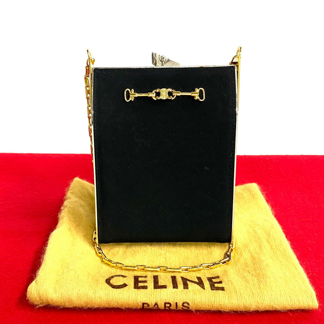 Celine Leather Chain Shoulder Bag Leather Crossbody Bag in Very Good Condition