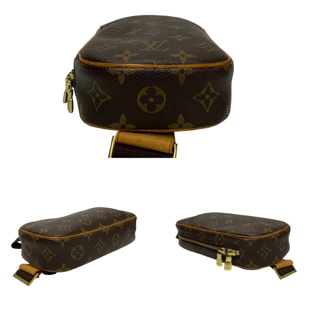 Louis Vuitton Pochette Gange Canvas Belt Bag M51870 in Very Good Condition