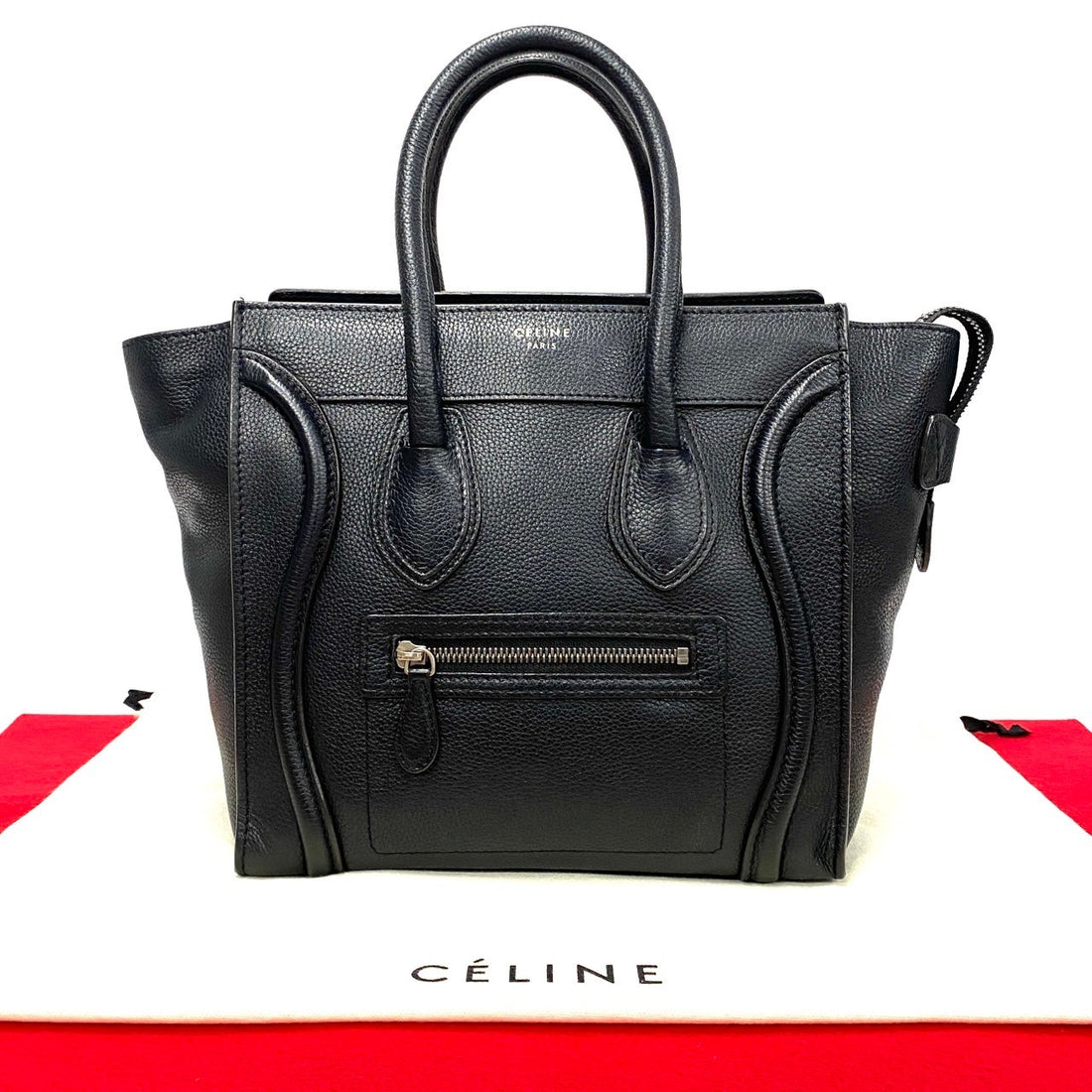 Celine Micro Leather Luggage Tote Leather Tote Bag