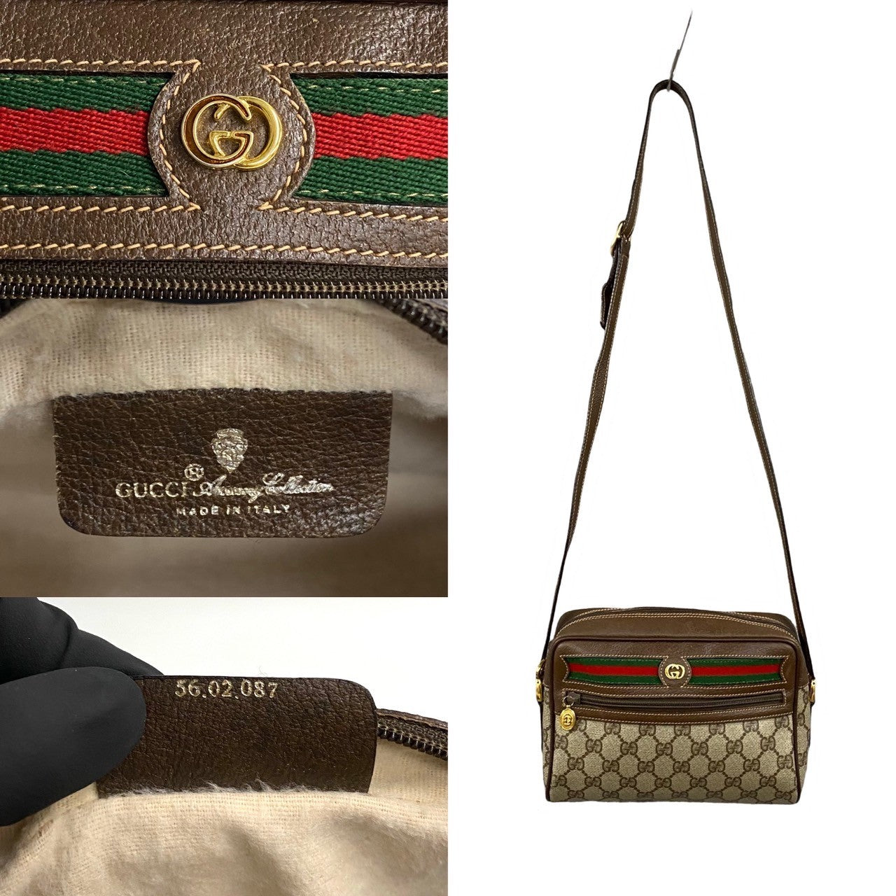 Gucci GG Supreme Ophidia Crossbody Bag  Canvas Crossbody Bag in Very Good Condition