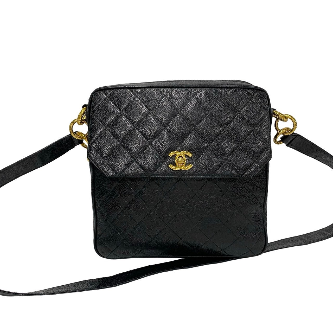 Chanel CC Caviar Flap Crossbody Bag  Leather Crossbody Bag