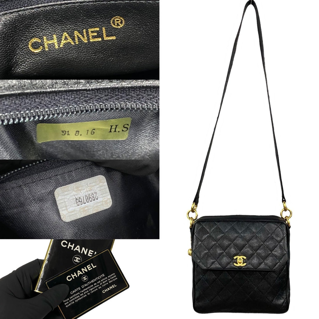 Chanel CC Caviar Flap Crossbody Bag  Leather Crossbody Bag in Very Good Condition