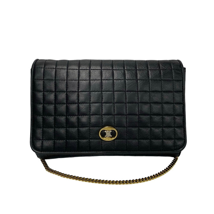 Celine Quilted Leather Chain Crossbody Bag Leather Crossbody Bag