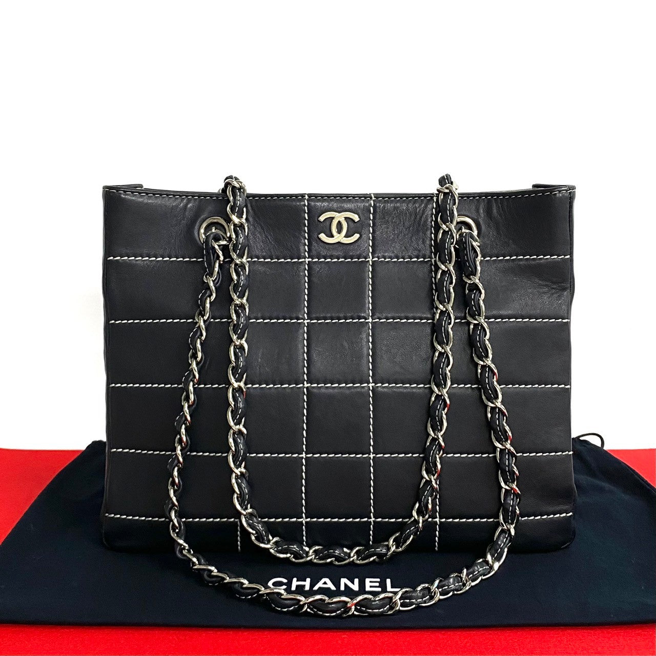 Chanel CC Wild Stitch Tote Bag  Leather Tote Bag in Very Good Condition