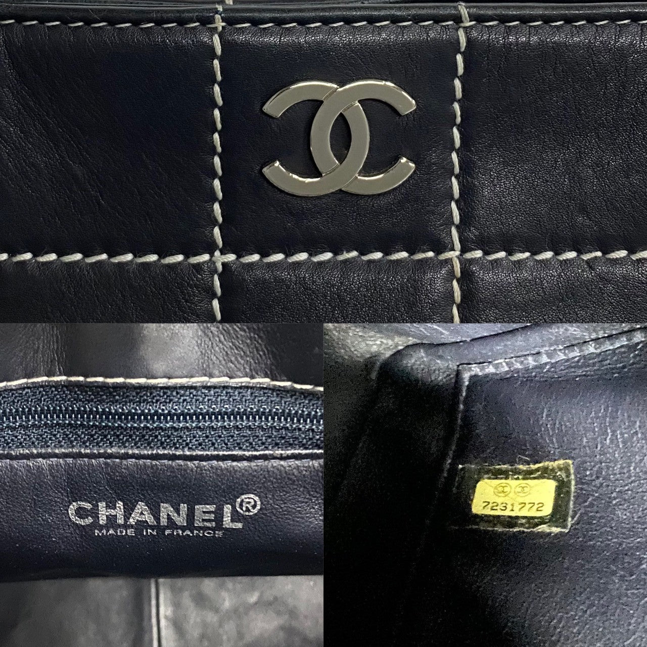 Chanel CC Wild Stitch Tote Bag  Leather Tote Bag in Very Good Condition