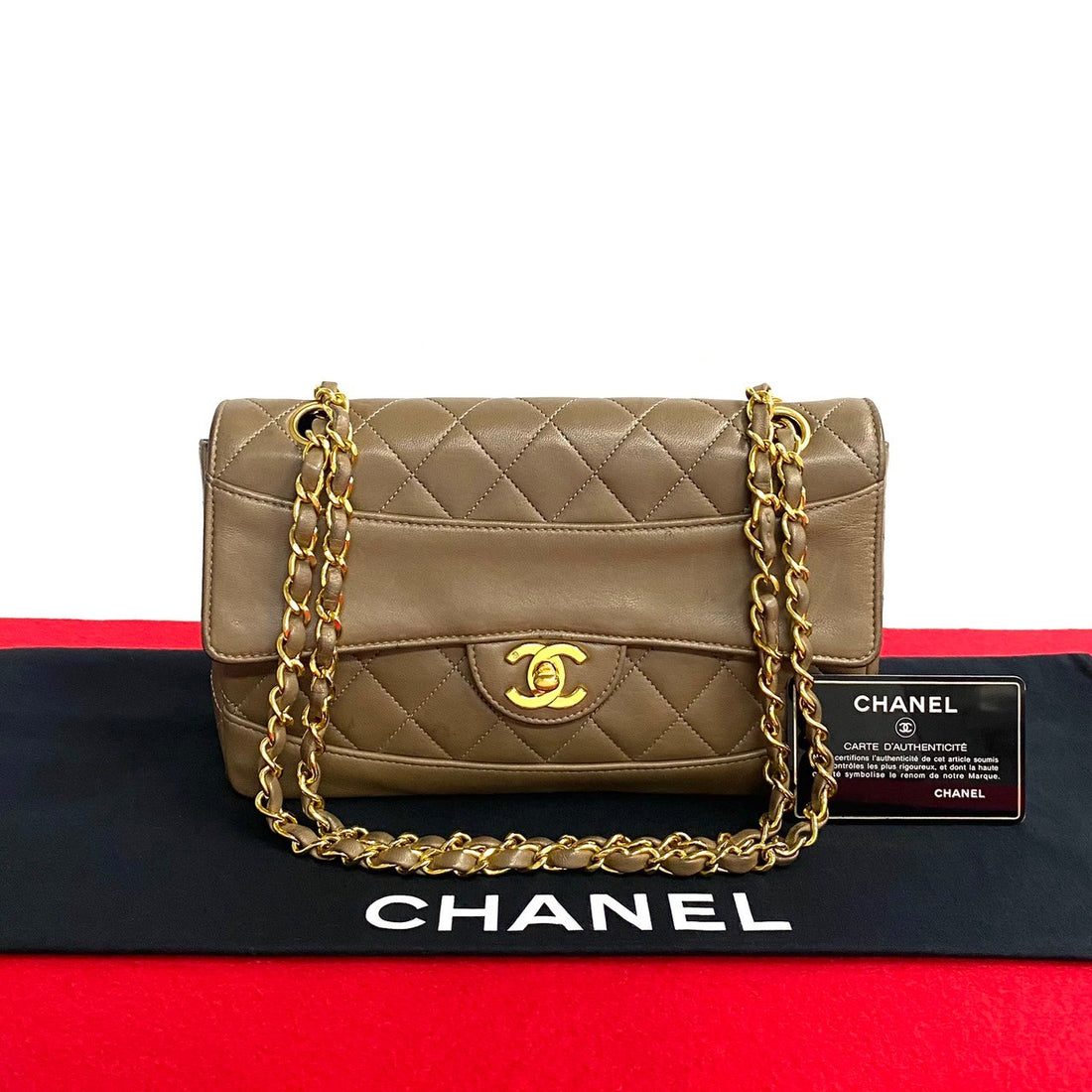 Chanel CC Quilted Leather Shoulder Bag Leather Shoulder Bag