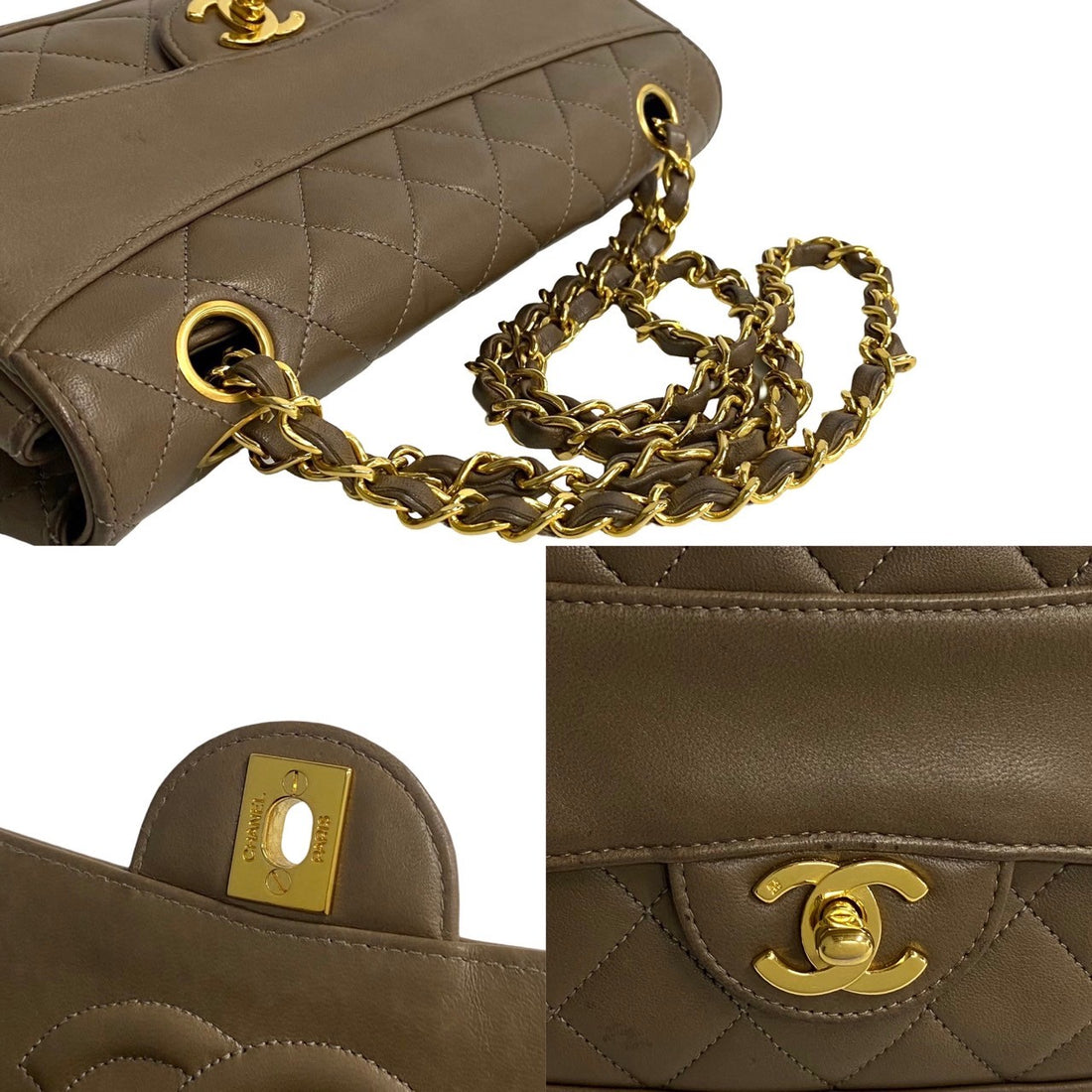 Chanel CC Quilted Leather Shoulder Bag Leather Shoulder Bag