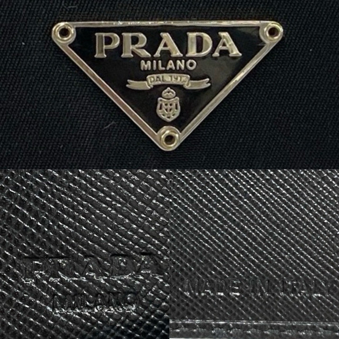 Prada Tessuto Bifold Wallet Canvas Short Wallet in Very Good Condition