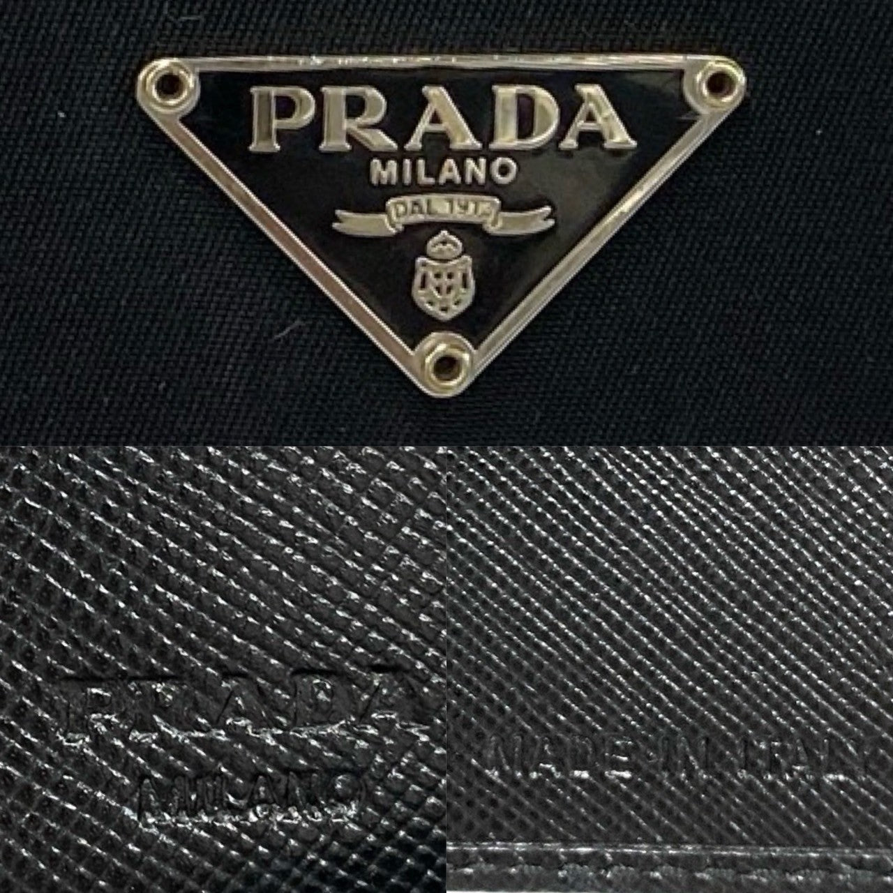 Prada Tessuto Bifold Wallet Canvas Short Wallet in Very Good Condition