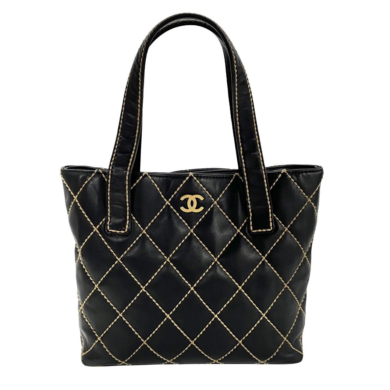 Chanel Matelasse Wild Stitch Coco Mark Leather Tote Bag Leather Tote Bag 36651 in Very Good Condition