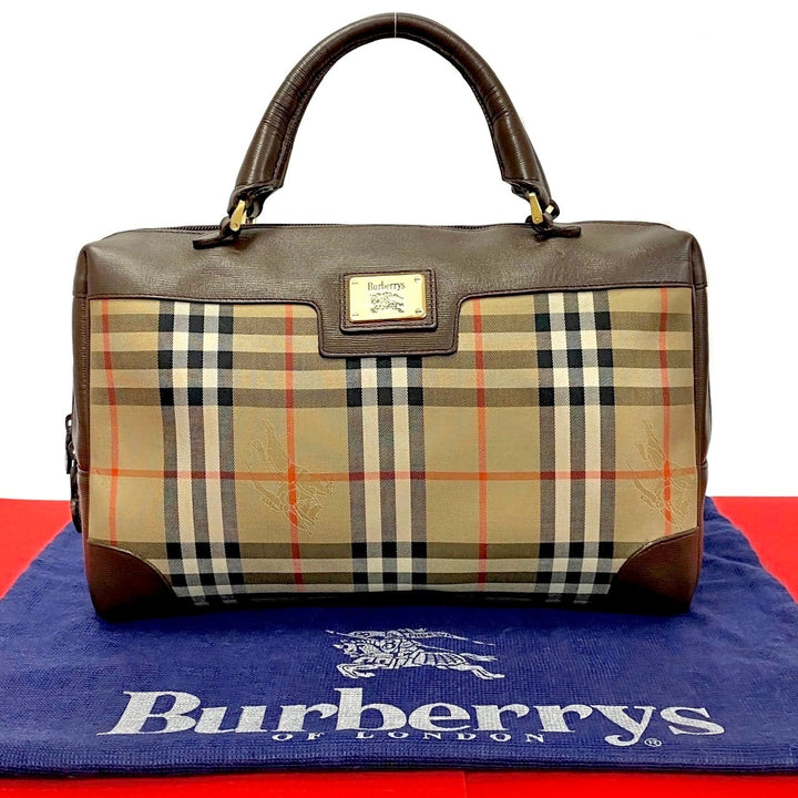 Burberry Haymarket Check Handbag Canvas Handbag 41001 in Very Good Condition