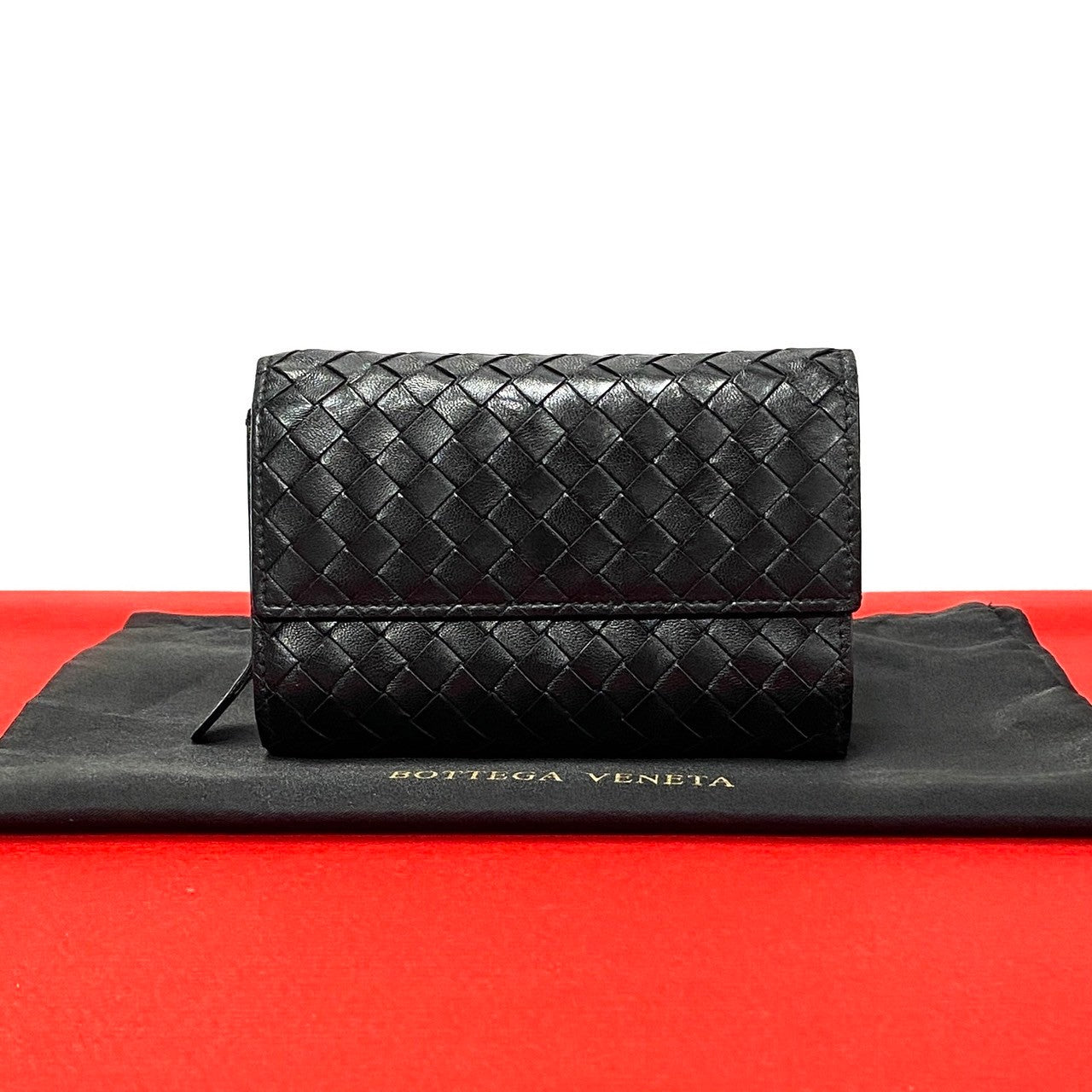 Bottega Veneta Intrecciato Trifold Wallet  Leather Short Wallet in Good condition