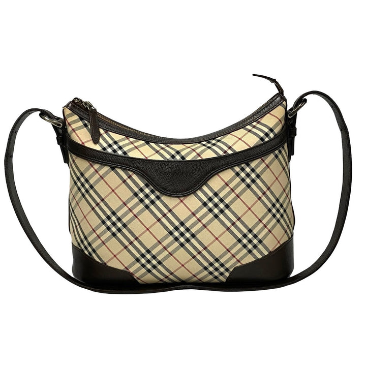 Burberry Nova Check Shoulder Bag  Canvas Shoulder Bag 24375 in Very Good Condition