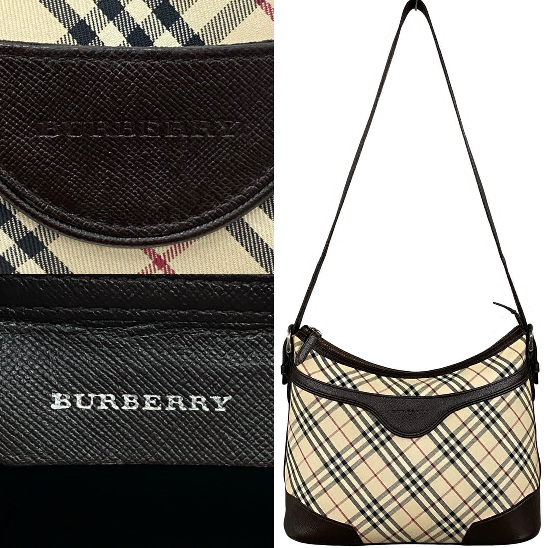 Burberry Nova Check Shoulder Bag  Canvas Shoulder Bag 24375 in Very Good Condition