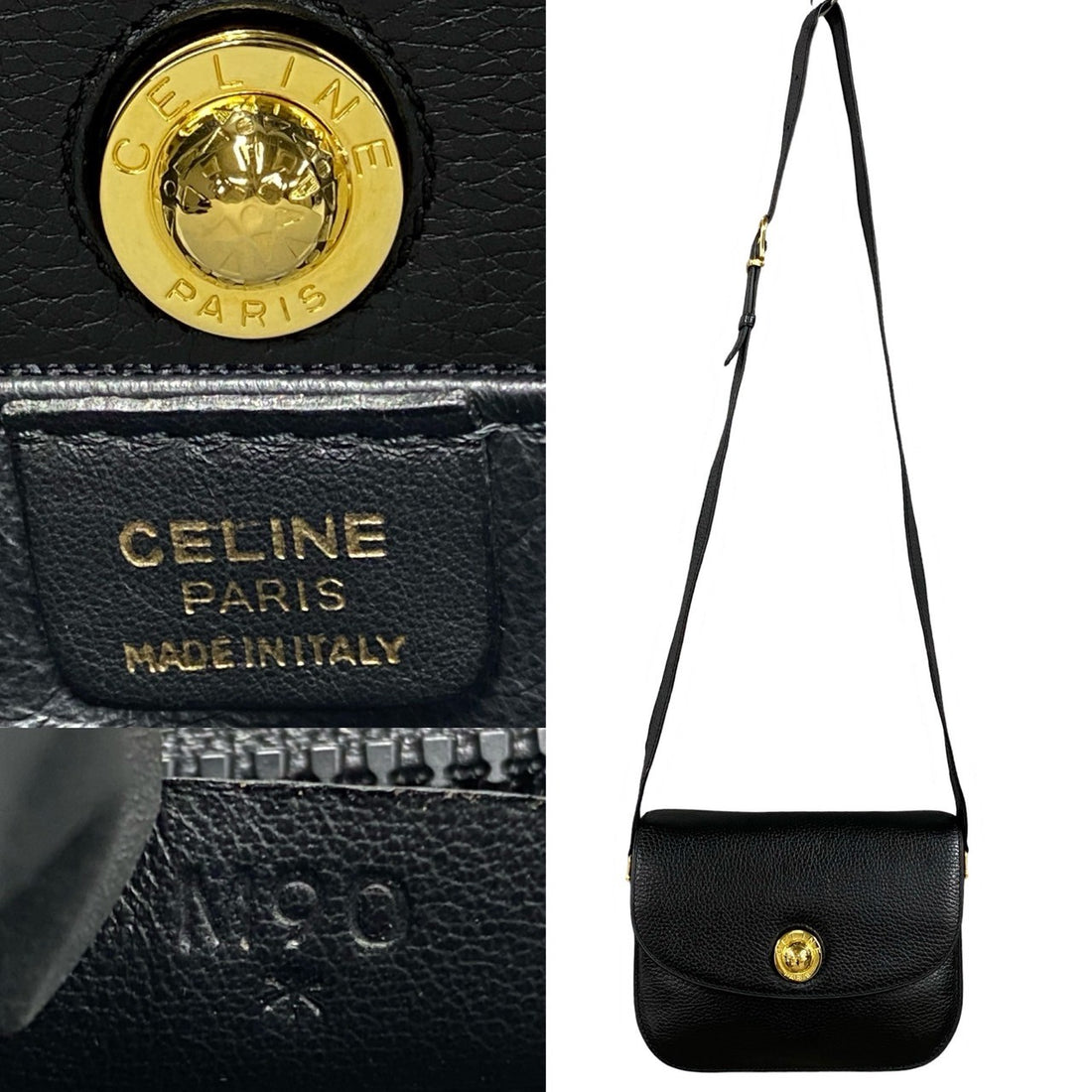 Celine Vintage Star Ball Logo Metal Fittings Leather Shoulder Leather Shoulder Bag 28544