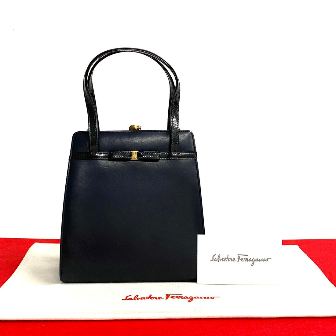 Salvatore Ferragamo Vara Mini Handbag Leather Handbag Q-21 6187