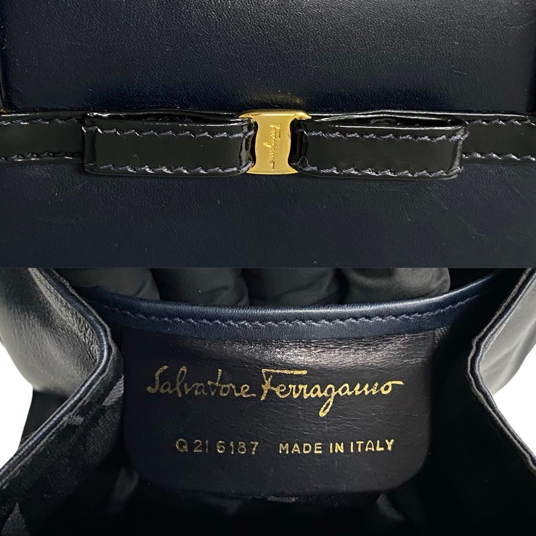 Salvatore Ferragamo Vara Mini Handbag Leather Handbag Q-21 6187