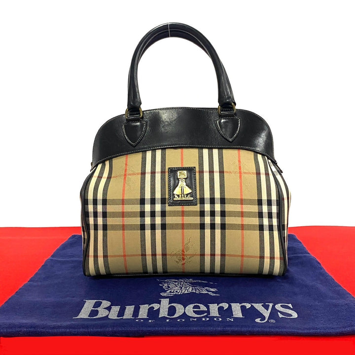 Burberry Haymarket Check Canvas Handbag Canvas Handbag 26240 in Very Good Condition