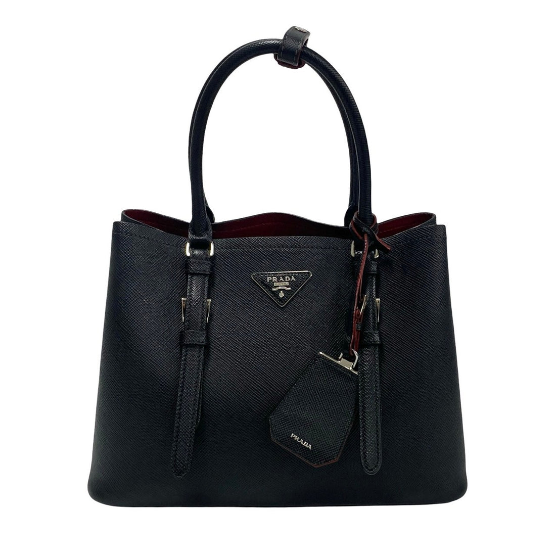 Prada Saffiano Cuir Double Handle Tote Leather Handbag