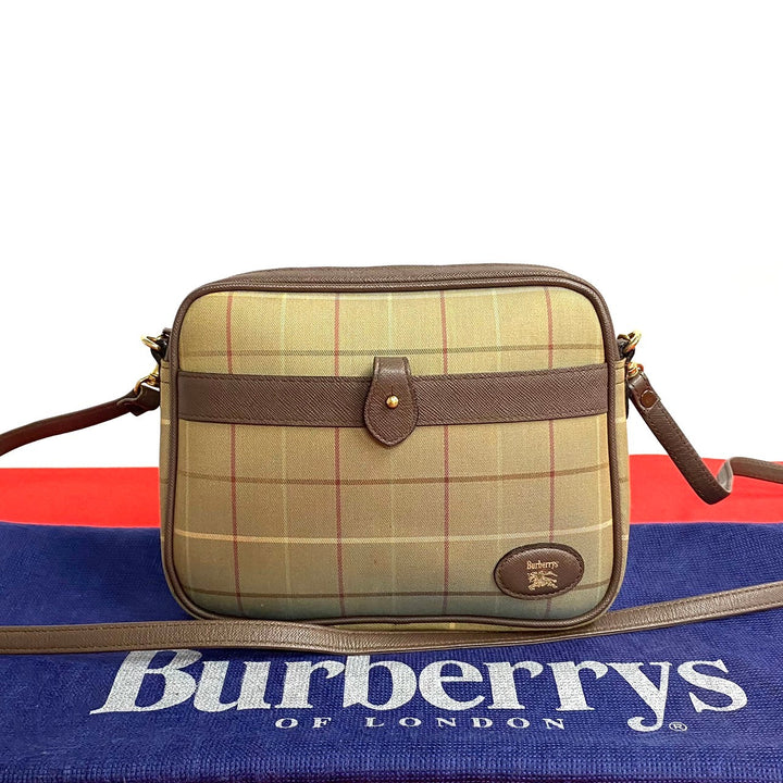 Burberry Check Canvas Crossbody Bag Canvas Crossbody Bag in Very Good Condition