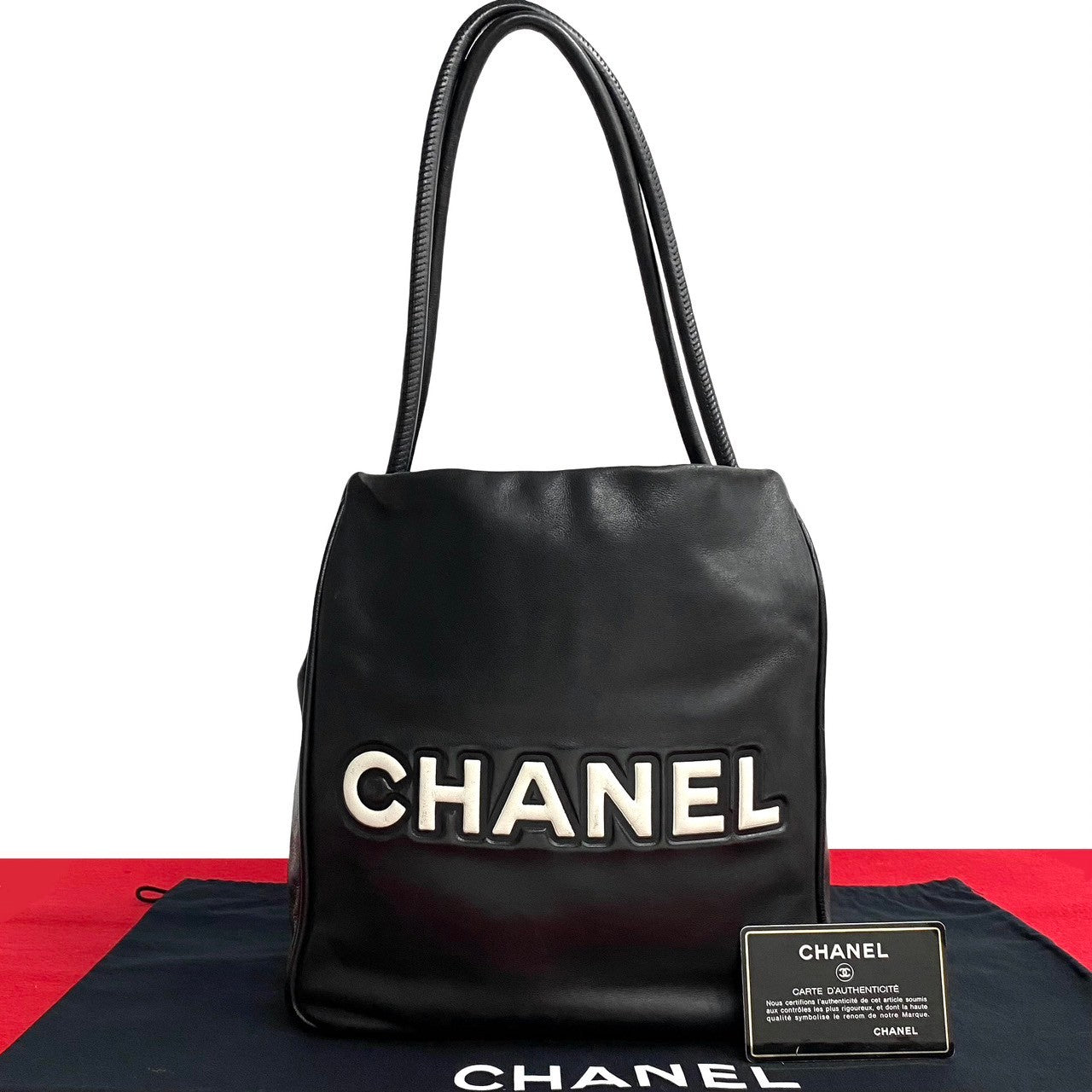 Chanel Leather Camellia Tote Bag Leather Tote Bag in Very Good Condition