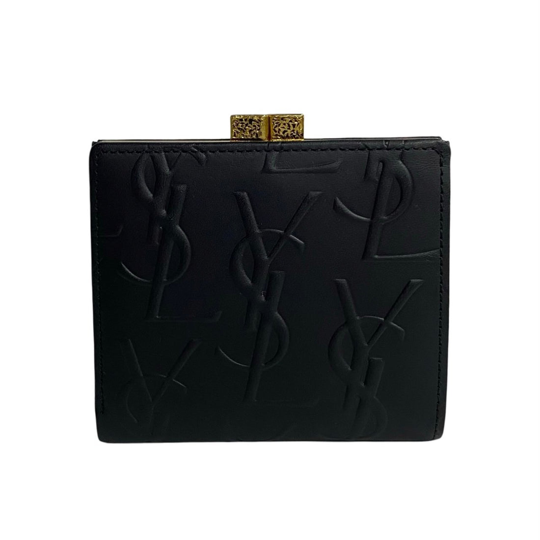 Yves Saint Laurent Embossed Leather Short Wallet Leather Short Wallet