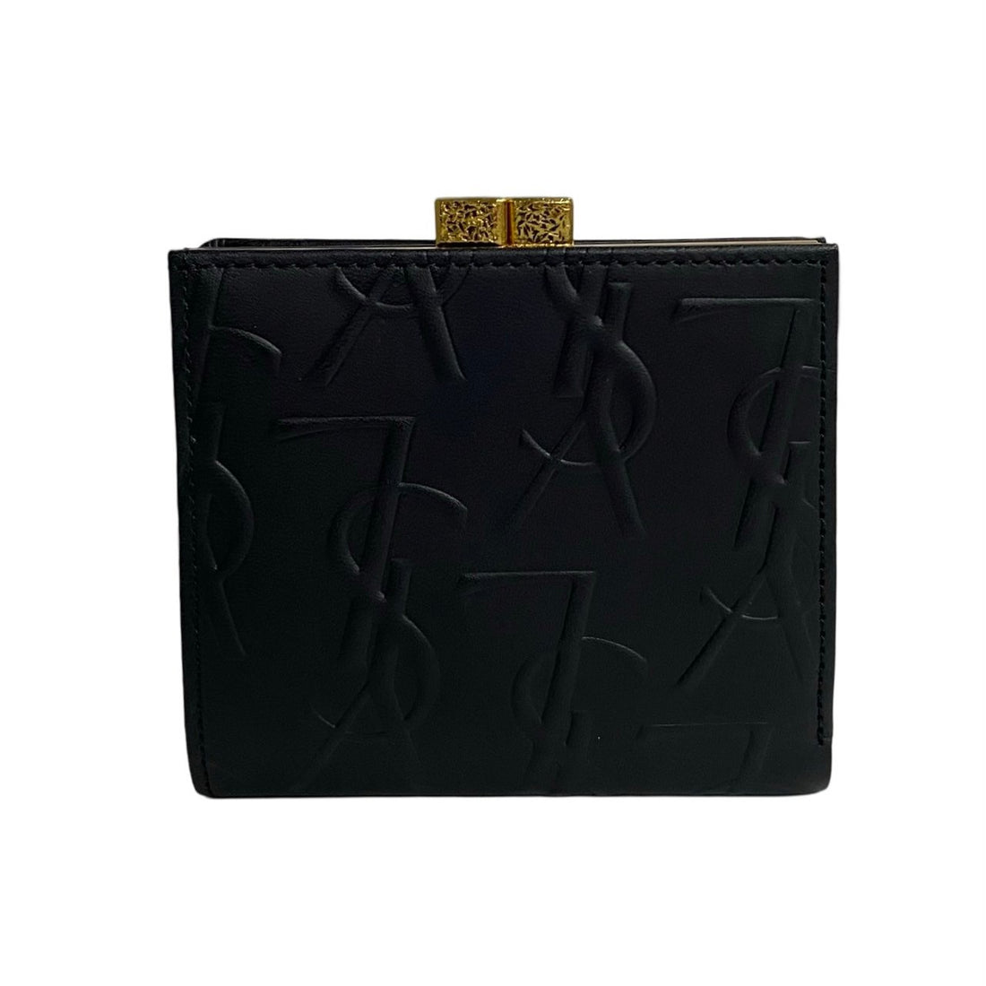 Yves Saint Laurent Embossed Leather Short Wallet Leather Short Wallet