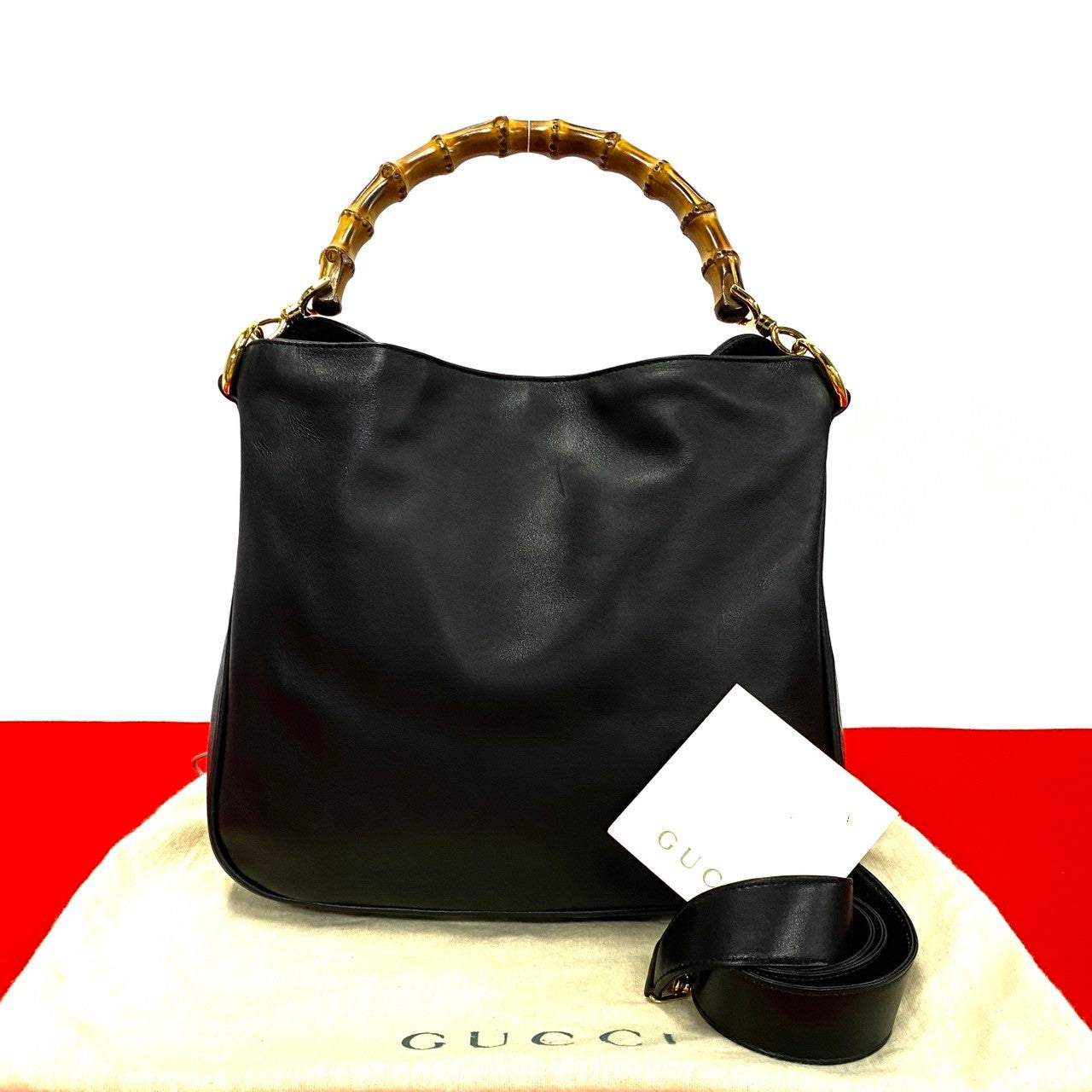 Gucci Leather Bamboo Tote Bag  Leather Tote Bag in Very Good Condition