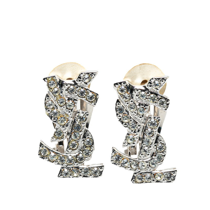 Yves Saint Laurent Logo Rhinestone Earrings